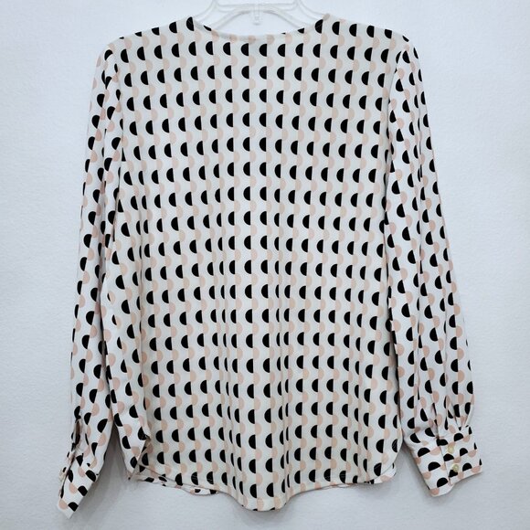 Ann Taylor Geometric Polka Dot Long Sleeve Women's Career Office Blouse MP - Picture 7 of 12